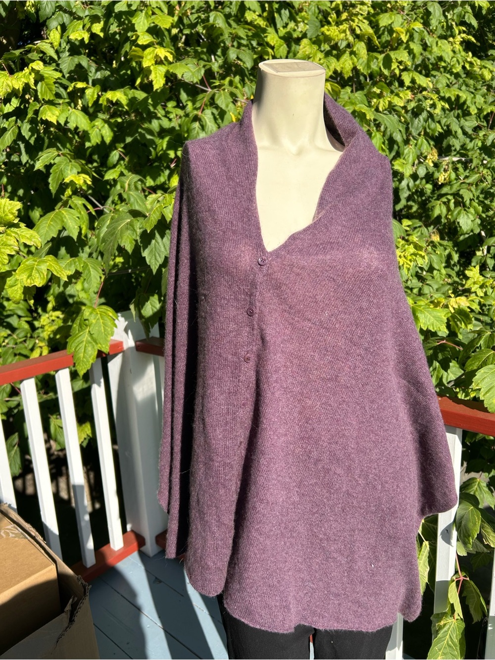 Cashmere Travel Poncho in Pomegranate